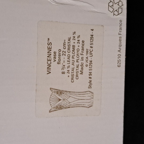 JG DURAND Crystal Cut Glass Vase - Picture 6 of 6